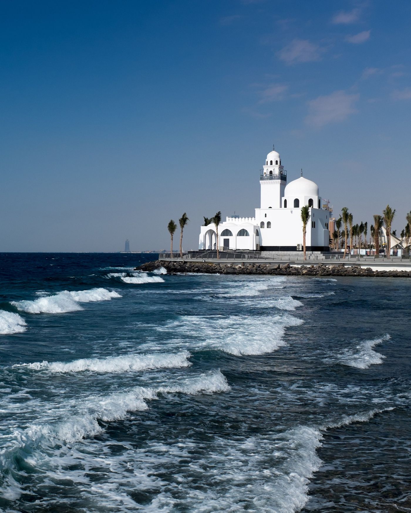 Mosque by Jeddah's New Corniche in Saudi Arabia